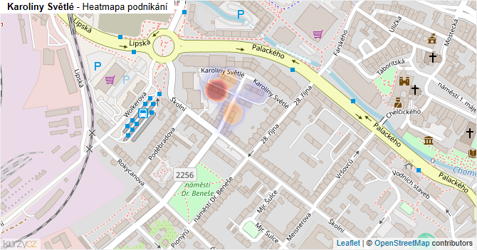 Karolíny Světlé - mapa podnikání