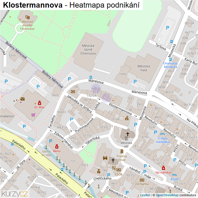 Mapa Klostermannova - Firmy v ulici.