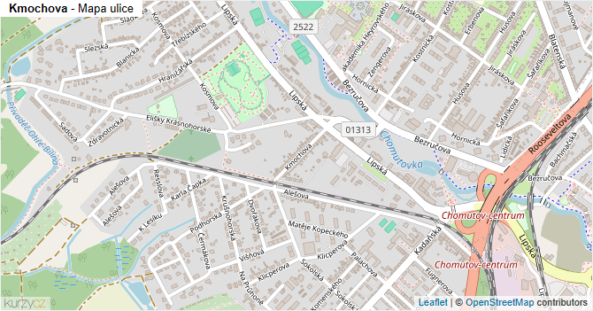 Kmochova - mapa ulice