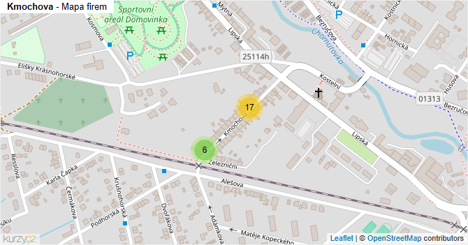 Kmochova - mapa firem