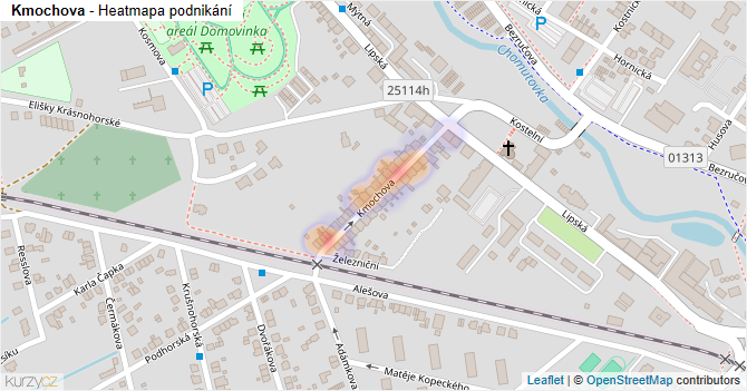 Kmochova - mapa podnikání