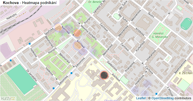 Kochova - mapa podnikání