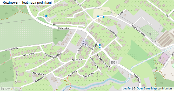 Kozinova - mapa podnikání