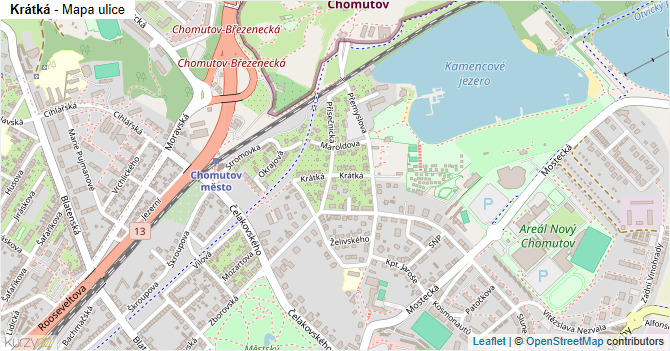Krátká - mapa ulice