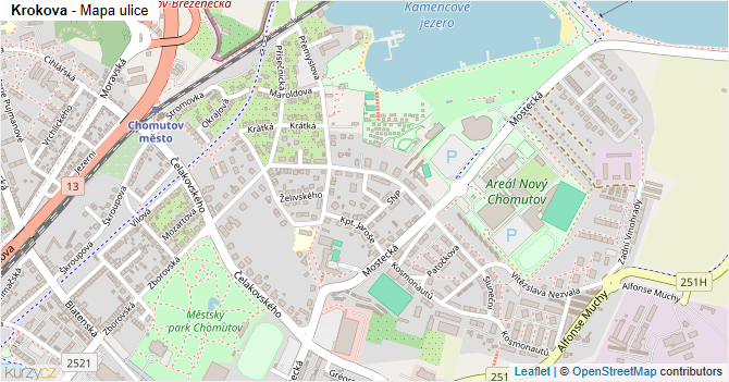 Krokova - mapa ulice