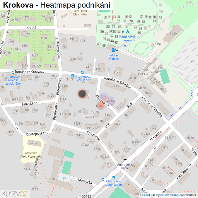 Mapa Krokova - Firmy v ulici.