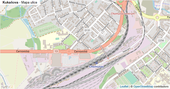 Kukaňova - mapa ulice