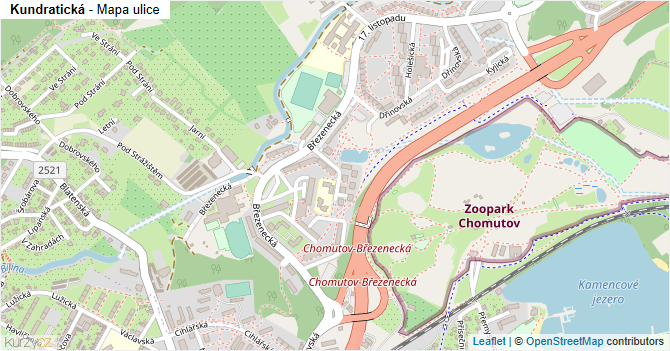 Kundratická - mapa ulice