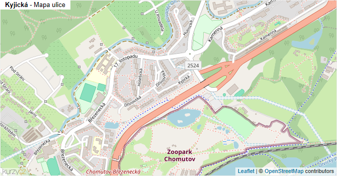 Kyjická - mapa ulice