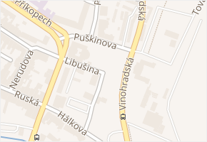 Libušina v obci Chomutov - mapa ulice