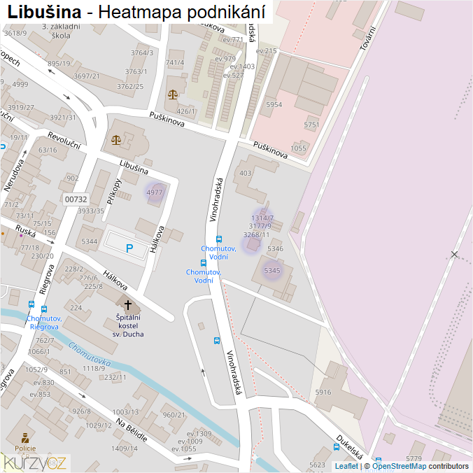 Mapa Libušina - Firmy v ulici.