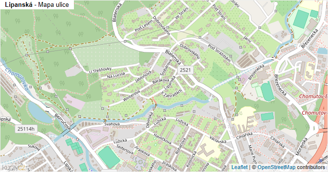 Lipanská - mapa ulice