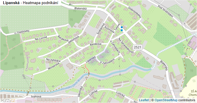 Lipanská - mapa podnikání