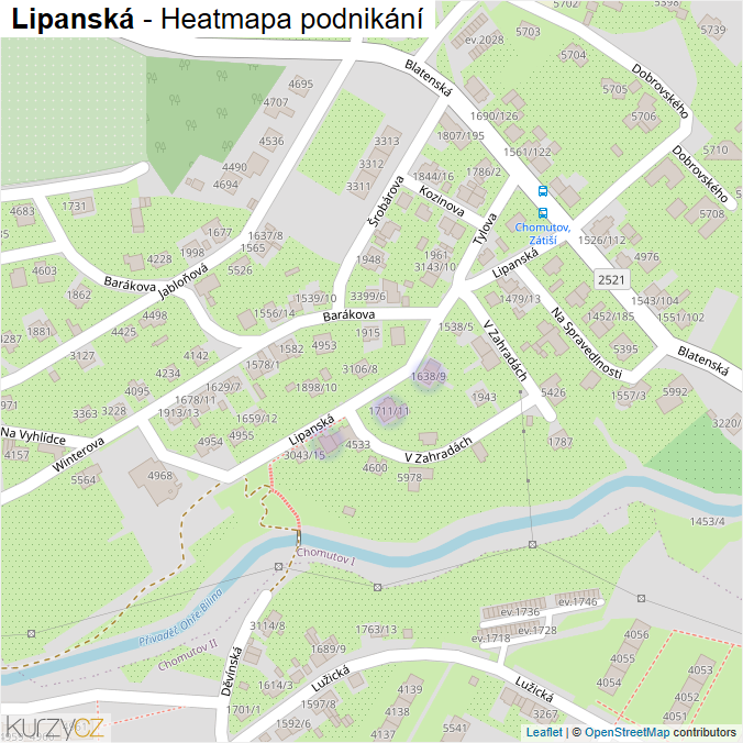 Mapa Lipanská - Firmy v ulici.