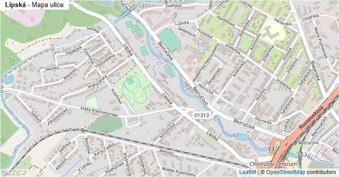Lipská - mapa ulice