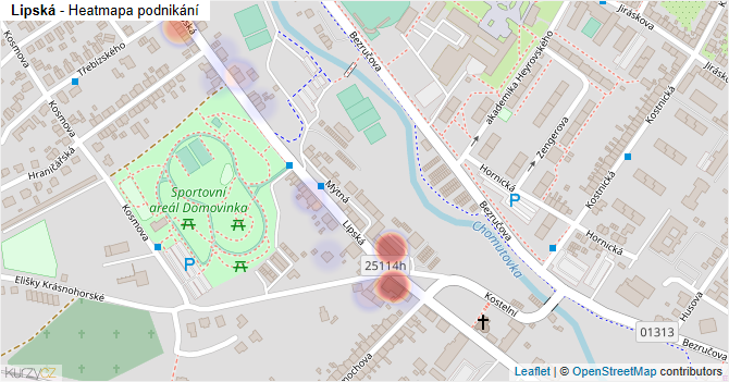 Lipská - mapa podnikání