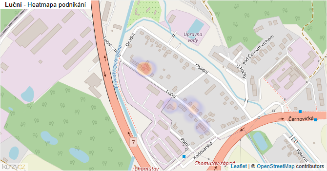 Luční - mapa podnikání