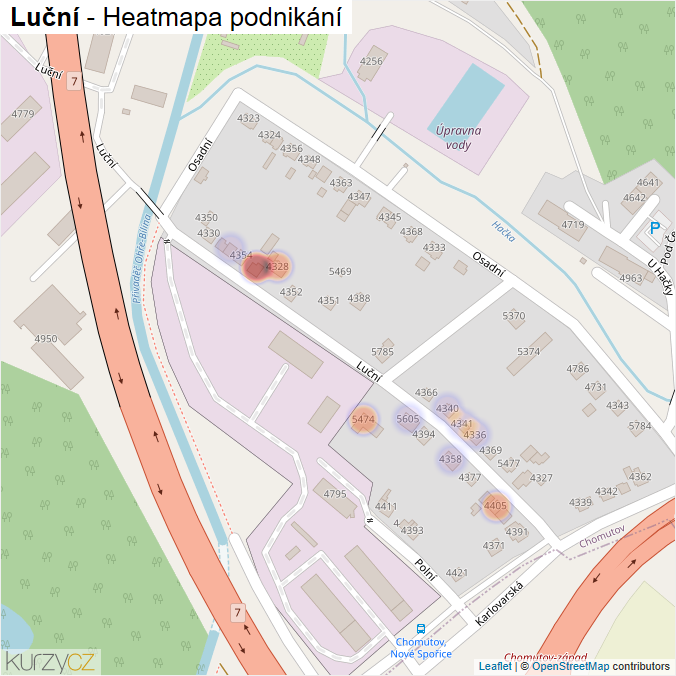 Mapa Luční - Firmy v ulici.