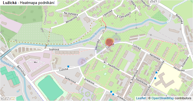 Lužická - mapa podnikání