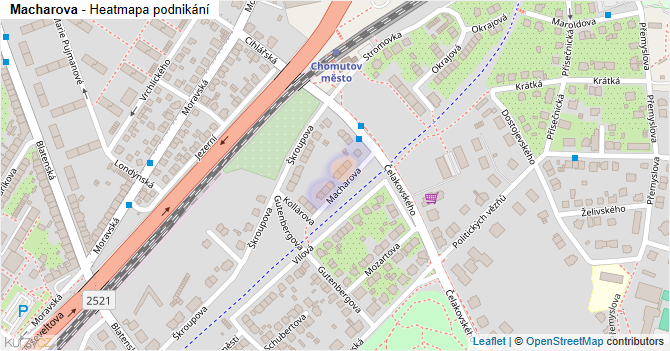 Macharova - mapa podnikání