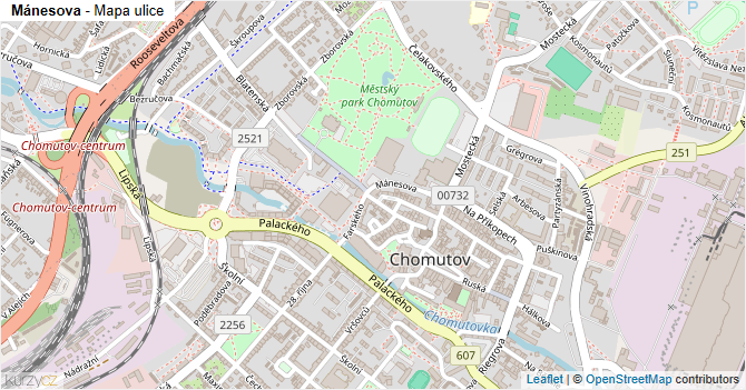 Mánesova - mapa ulice