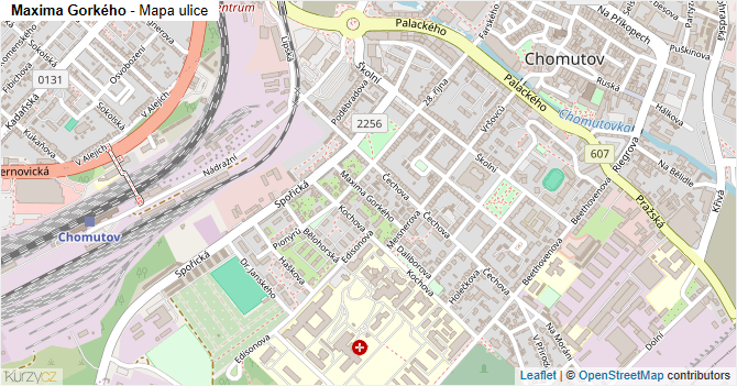 Maxima Gorkého - mapa ulice