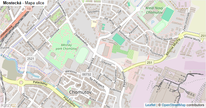 Mostecká - mapa ulice