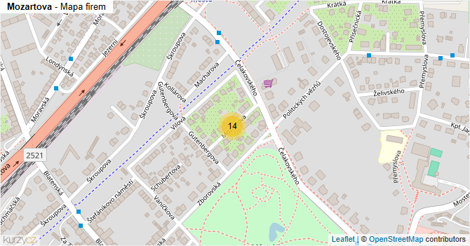 Mozartova - mapa firem