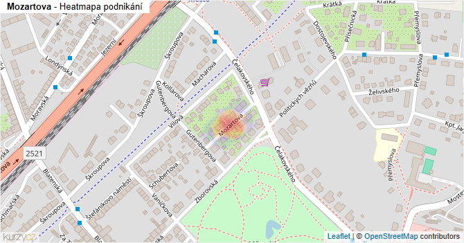 Mozartova - mapa podnikání