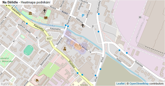Na Bělidle - mapa podnikání