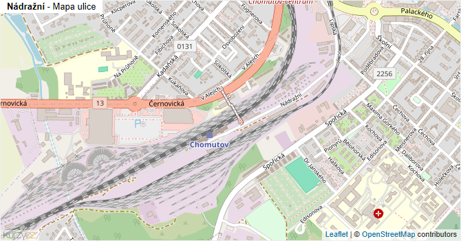 Nádražní - mapa ulice