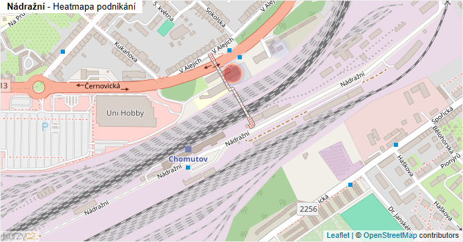 Nádražní - mapa podnikání