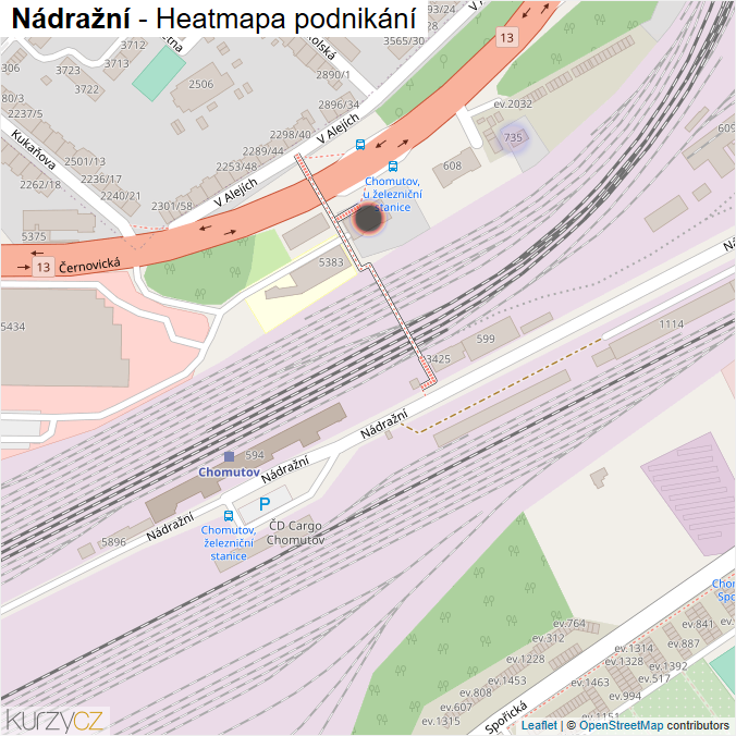 Mapa Nádražní - Firmy v ulici.