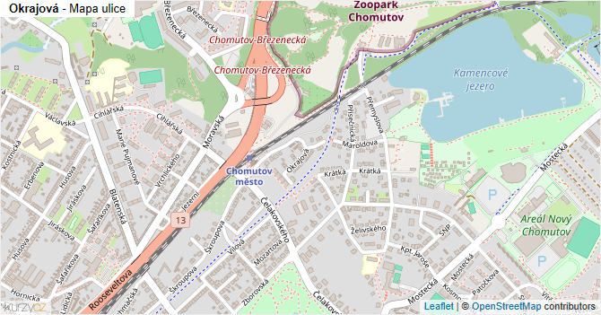 Okrajová - mapa ulice
