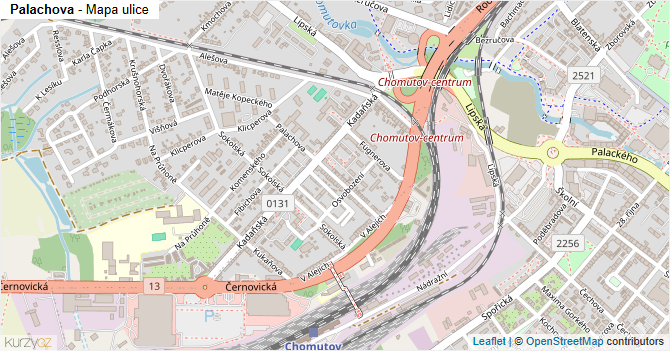 Palachova - mapa ulice