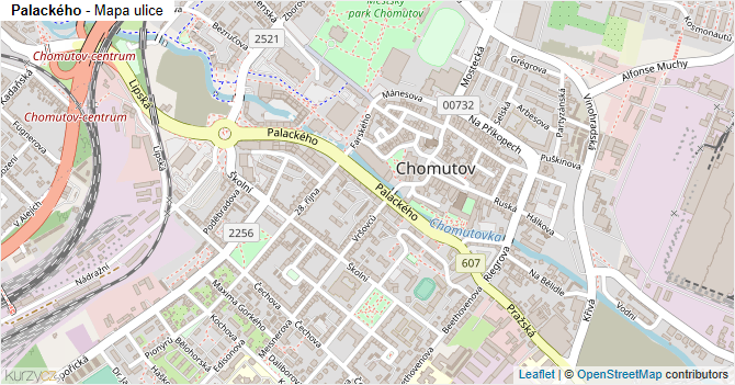 Palackého - mapa ulice