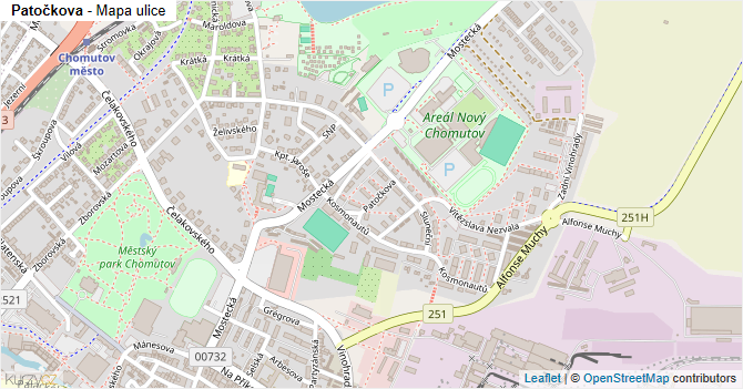 Patočkova - mapa ulice