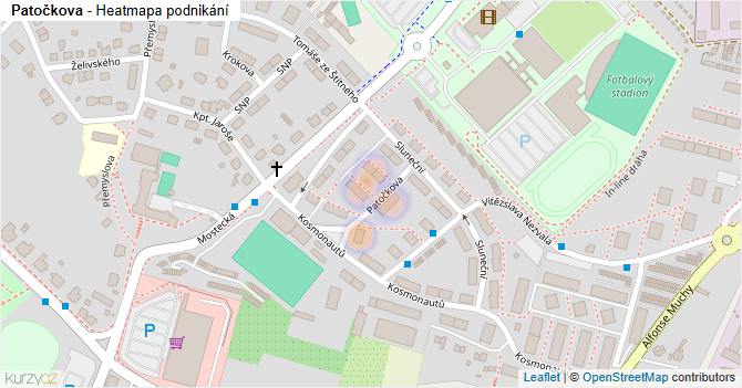 Patočkova - mapa podnikání