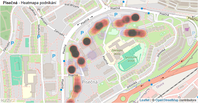 Písečná - mapa podnikání