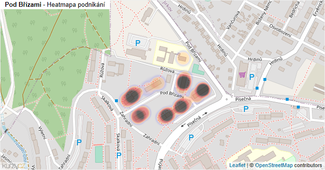Pod Břízami - mapa podnikání
