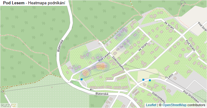 Pod Lesem - mapa podnikání