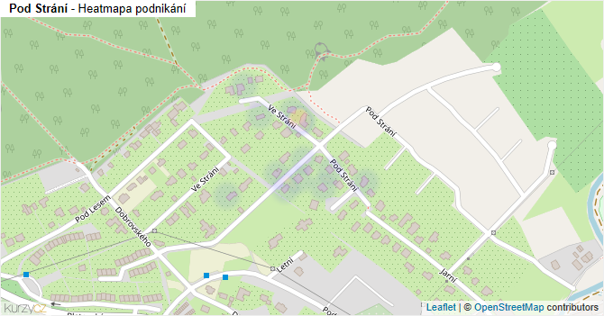Pod Strání - mapa podnikání