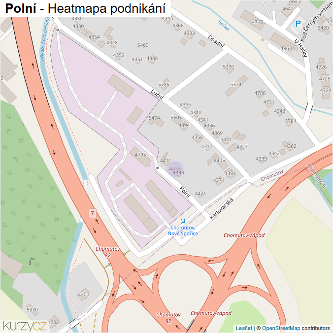Mapa Polní - Firmy v ulici.