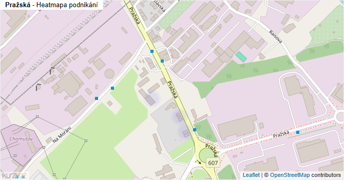 Pražská - mapa podnikání