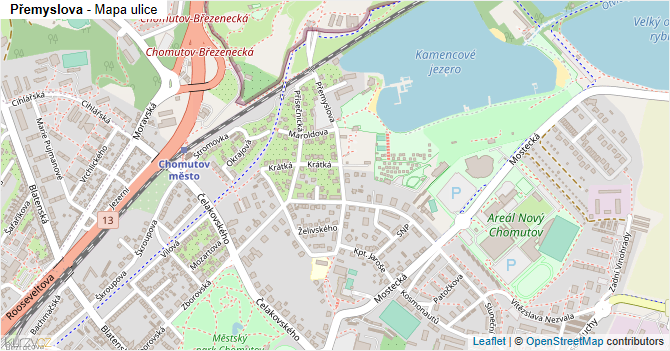 Přemyslova - mapa ulice