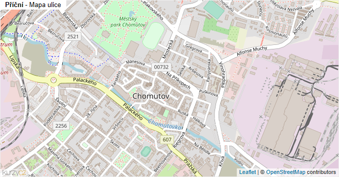 Příční - mapa ulice