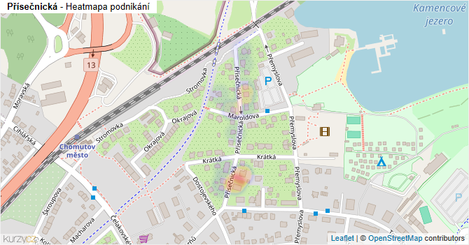 Přísečnická - mapa podnikání