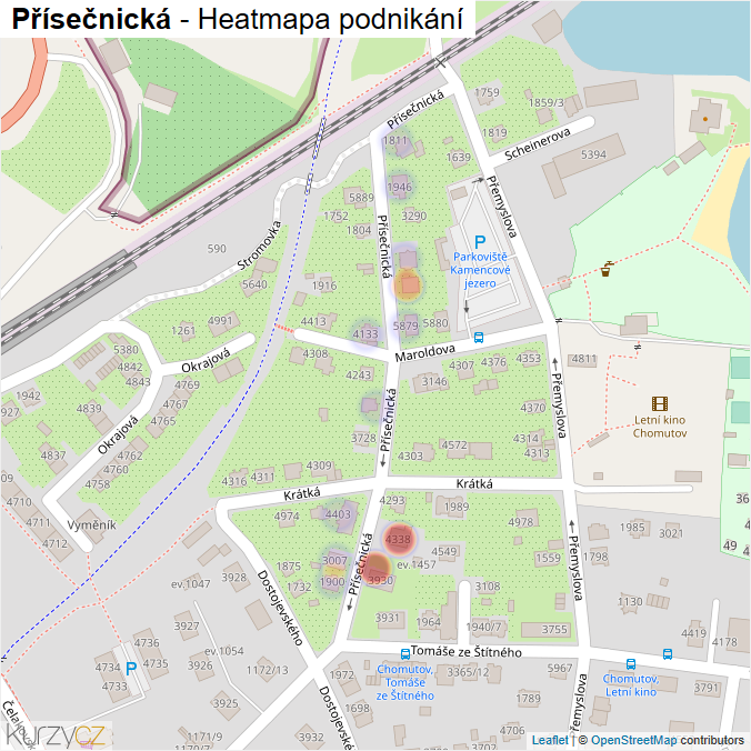 Mapa Přísečnická - Firmy v ulici.