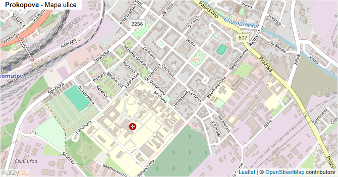 Prokopova - mapa ulice