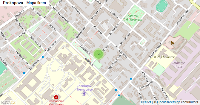 Prokopova - mapa firem